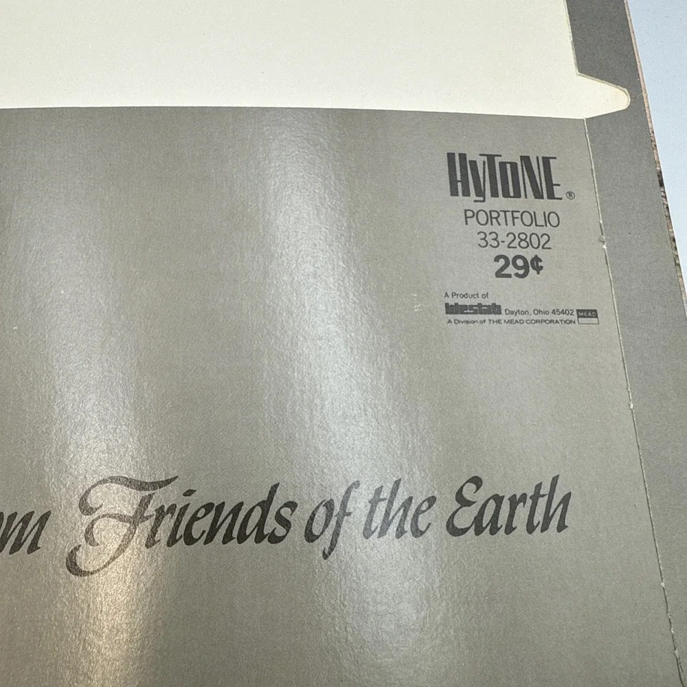 FRIENDS OF THE EARTH Hytone Portfolio Vintage Mead Folder‎ Zebras